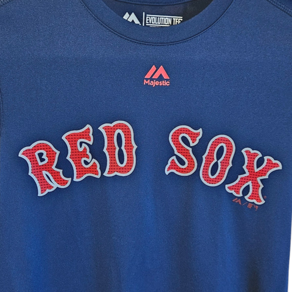 Majestic Red Sox TShirt Evolution Tee CoolBase Navy Size Youth Small - Picture 3 of 6